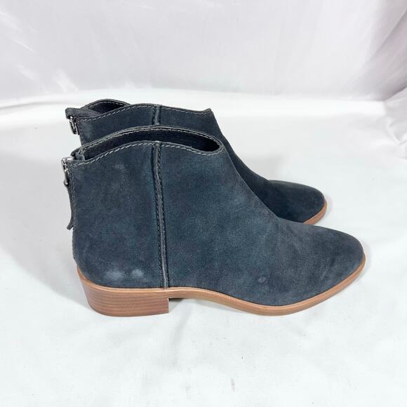 Dolce Vita Karsen Ankle Boots Booties Gray Suede Rubber Sole Heel Zipper Used - Picture 3 of 10